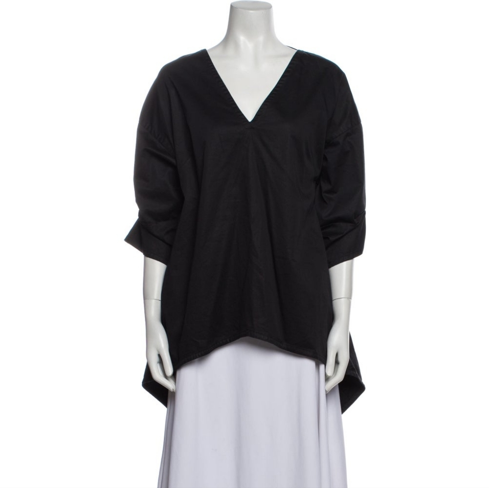 DUSICA SACKS Three-Quarter Sleeve Elongated Blouse